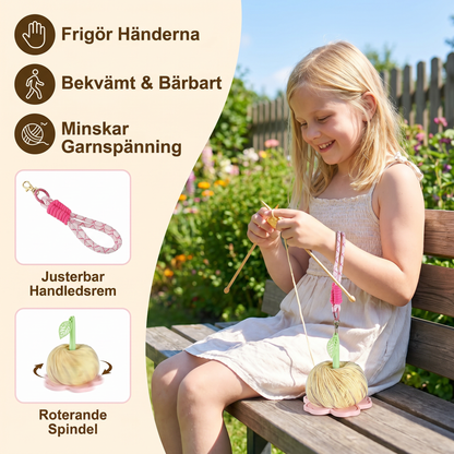 Bärbar Handledsgarnhållare med Slynga för Stickning och Virkning