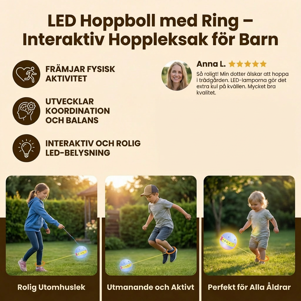 LED Ankel Hopppboll – Interaktiv Hoppleksak för Barn