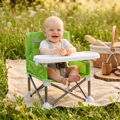 Hopfällbar Babycampingstol med Bricka för Resor
