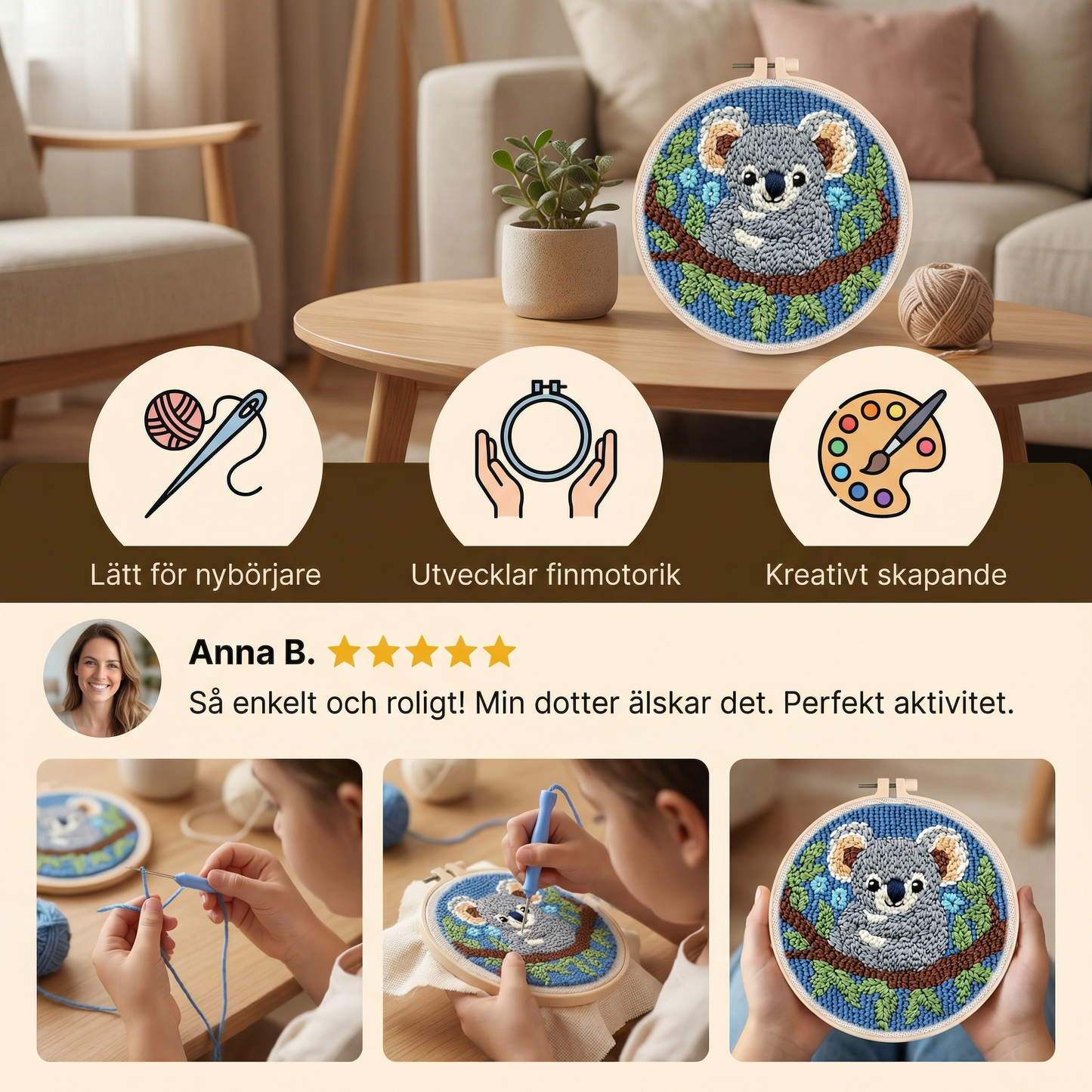 DIY Stansnålsbroderiset – Nybörjarkit med Fina Motiv