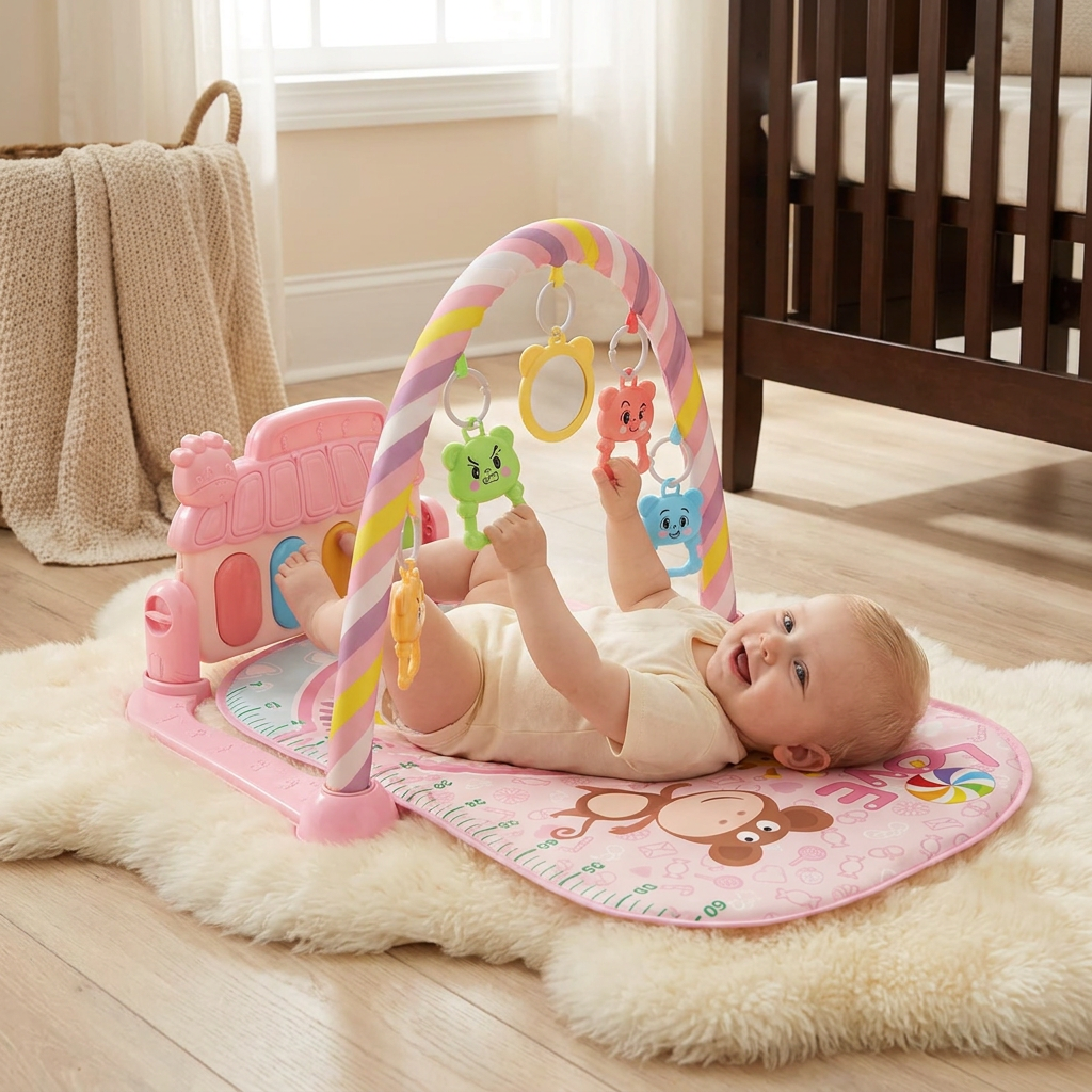 Interaktivt Baby-Pedal-Piano – Motorik- och Sensorik-Leksak