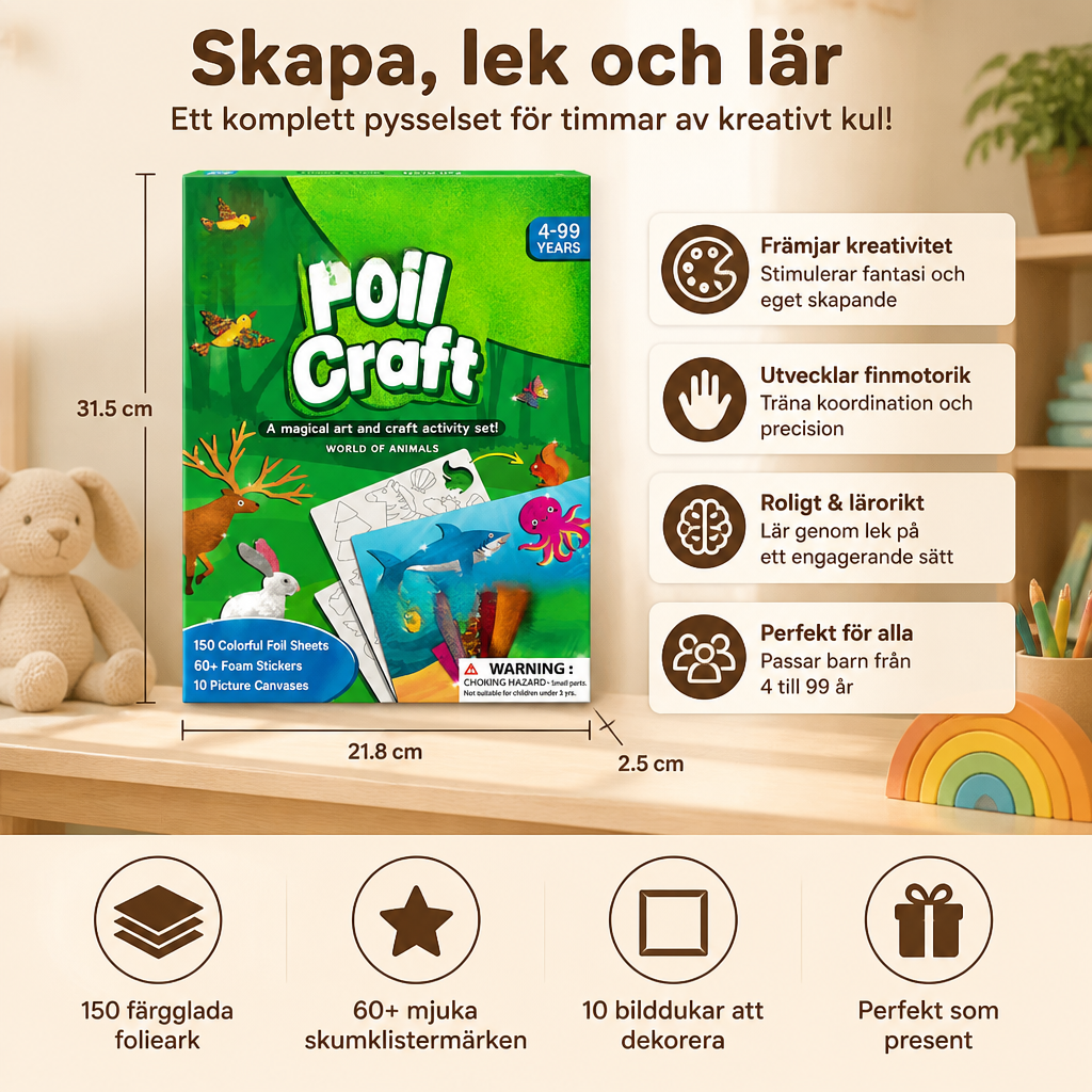 DIY-Foliepysselset – Rent Djurpyssel För Barn