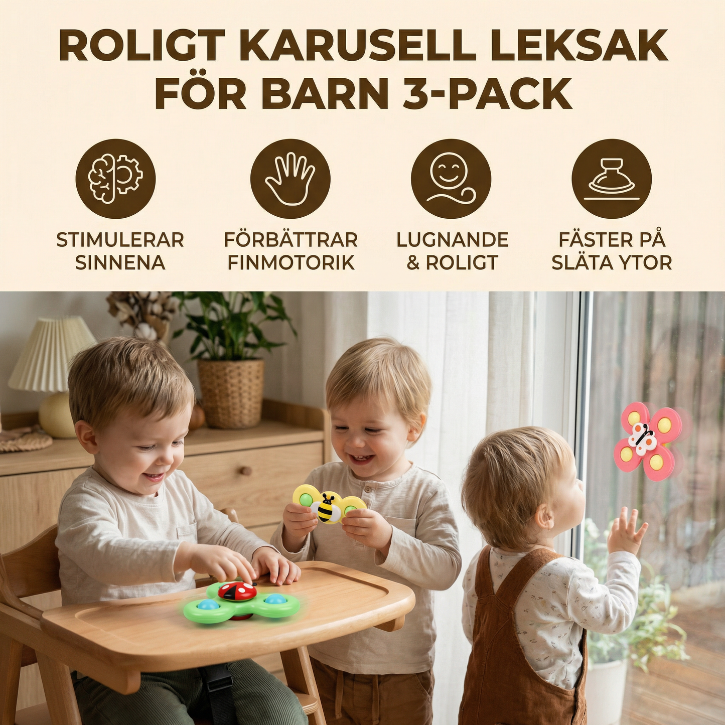 Roligt karusell leksak för barn 3-pack