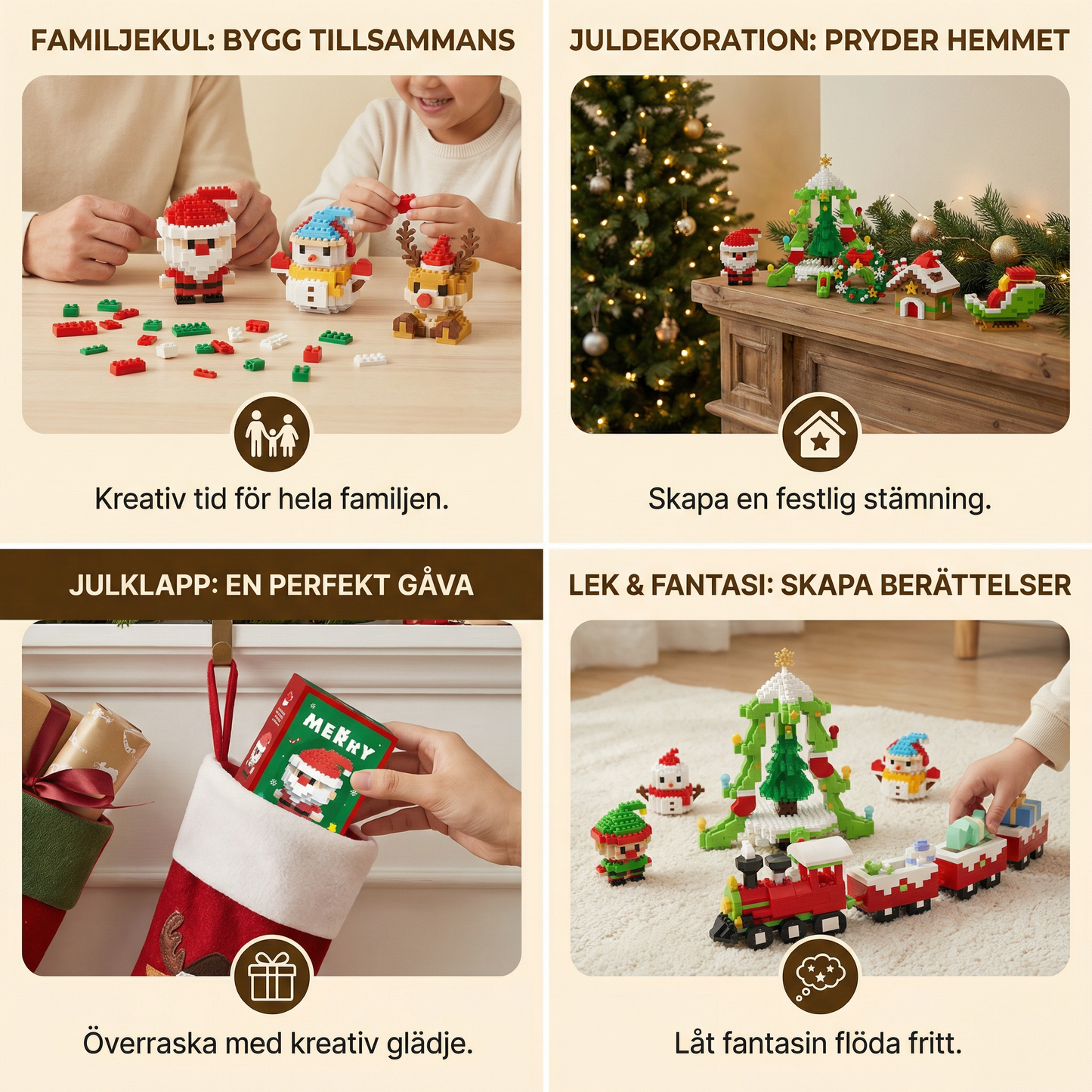 Kreativa byggklossar i julfigurer – kul för hela familjen