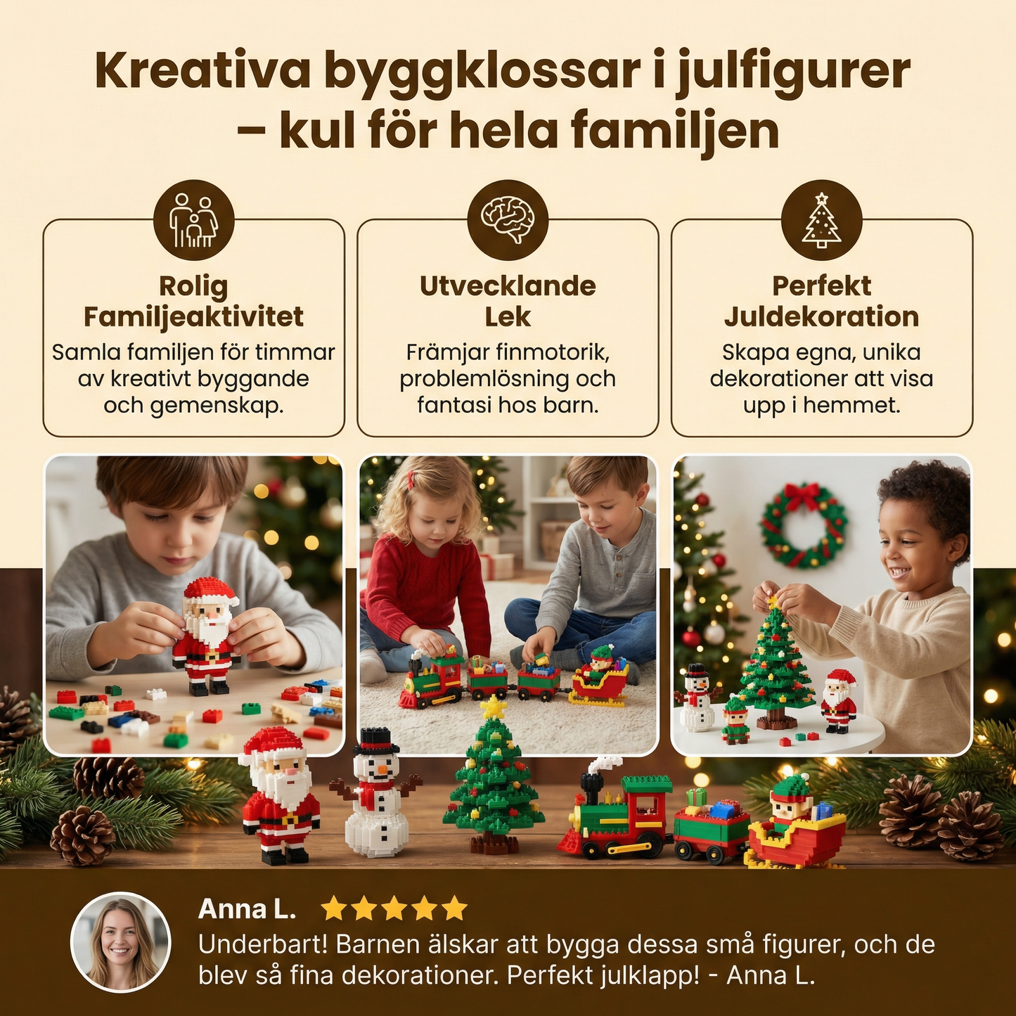 Kreativa byggklossar i julfigurer – kul för hela familjen