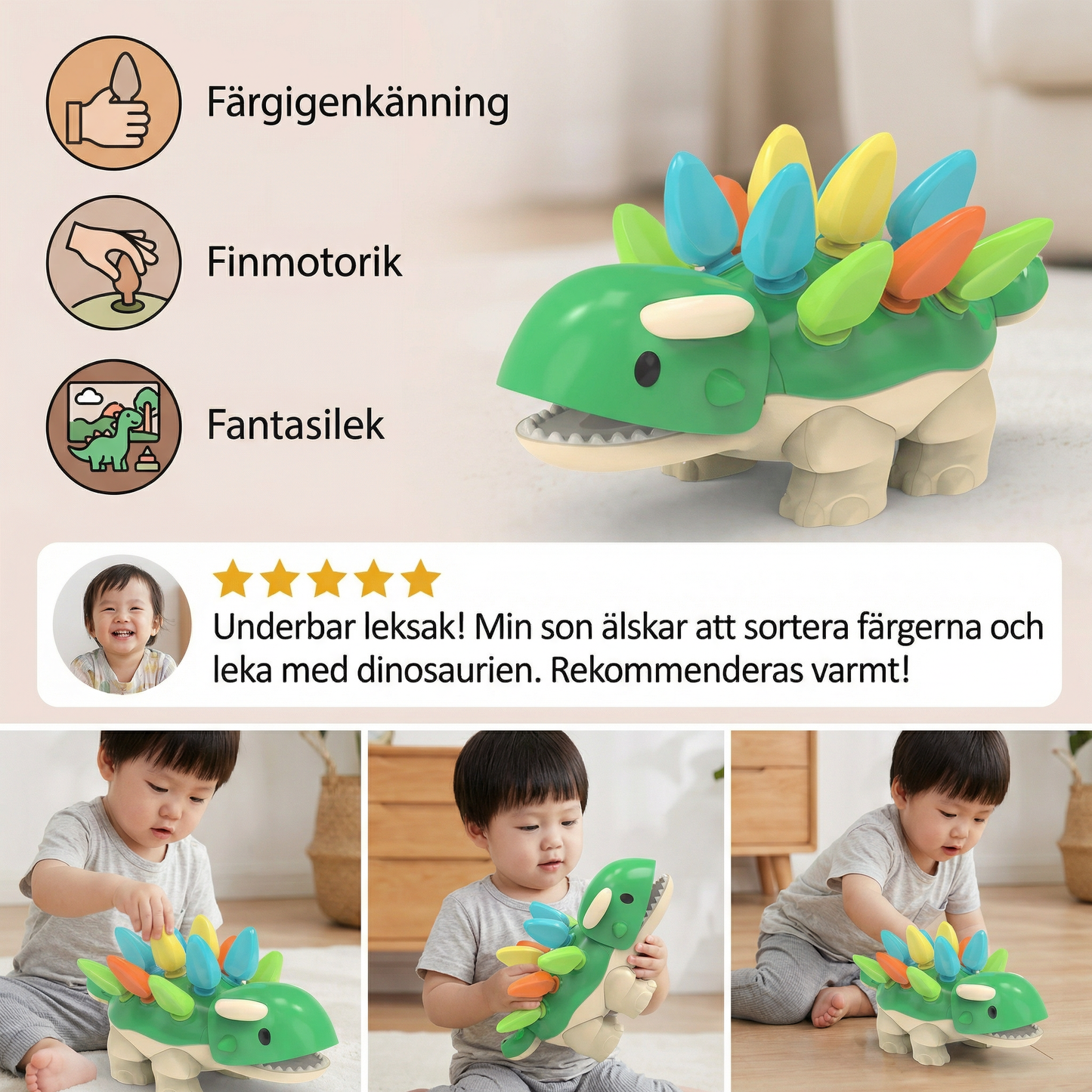 Montessori Dinosauriefärger