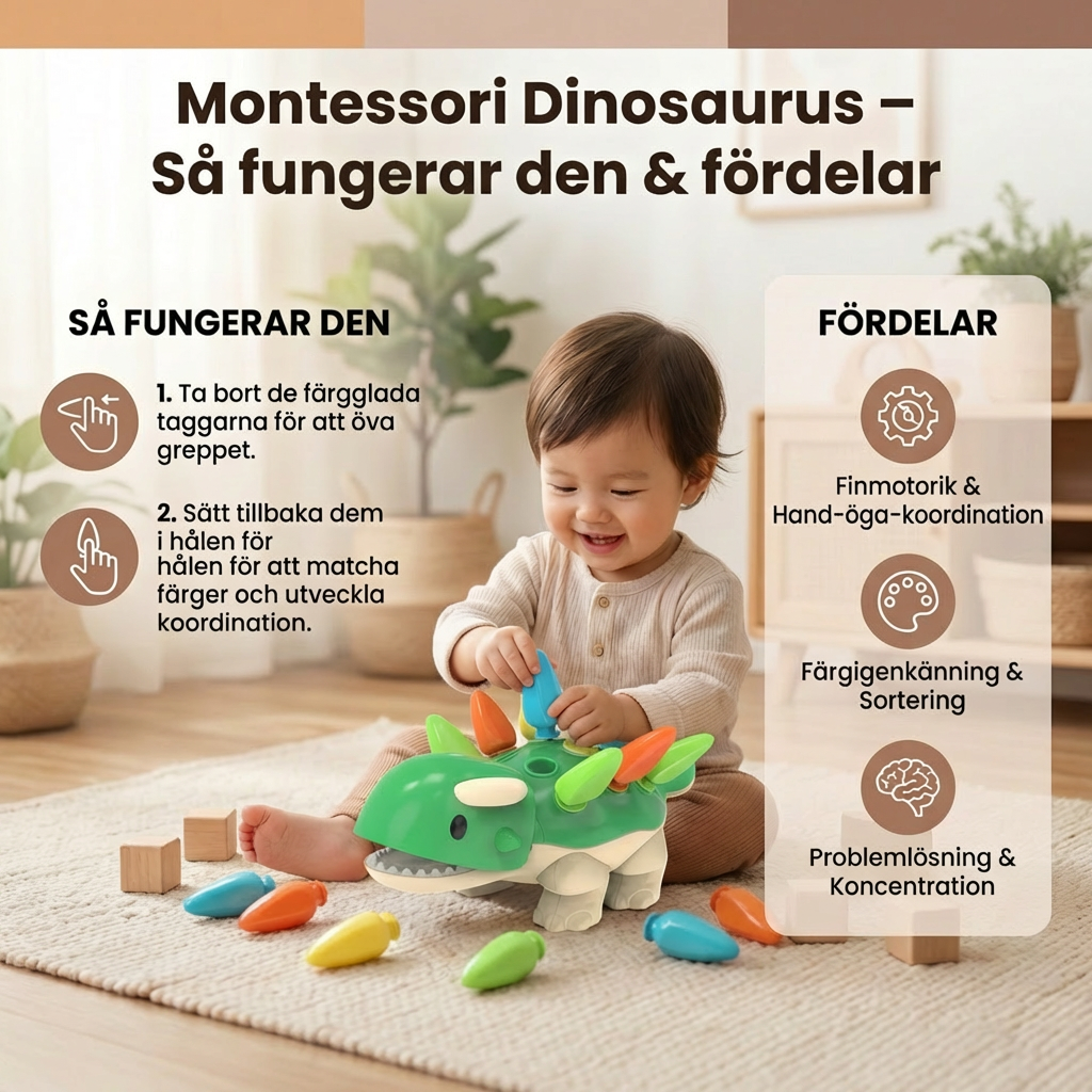 Montessori Dinosauriefärger