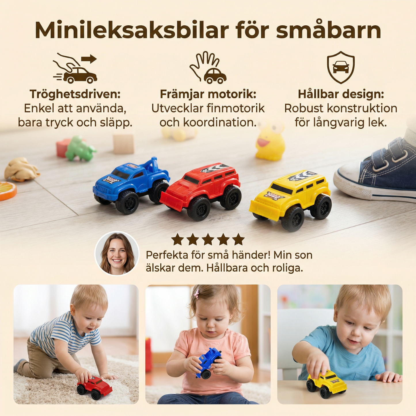 Minileksaksbilar för småbarn | Tröghetsfordon för kryplek inomhus och tidig motorisk utveckling