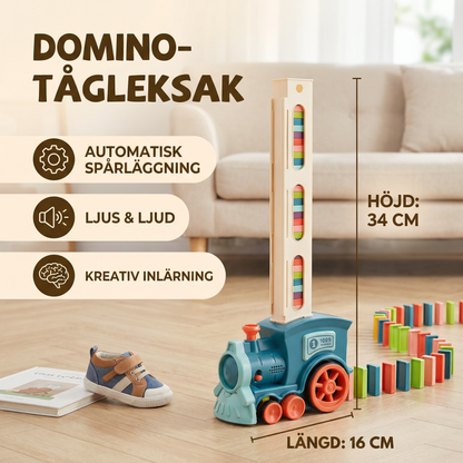Domino-tågleksak För barn | Automatisk spårläggning med ljus och ljud för kreativ inlärning