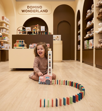 Domino-tågleksak För barn | Automatisk spårläggning med ljus och ljud för kreativ inlärning
