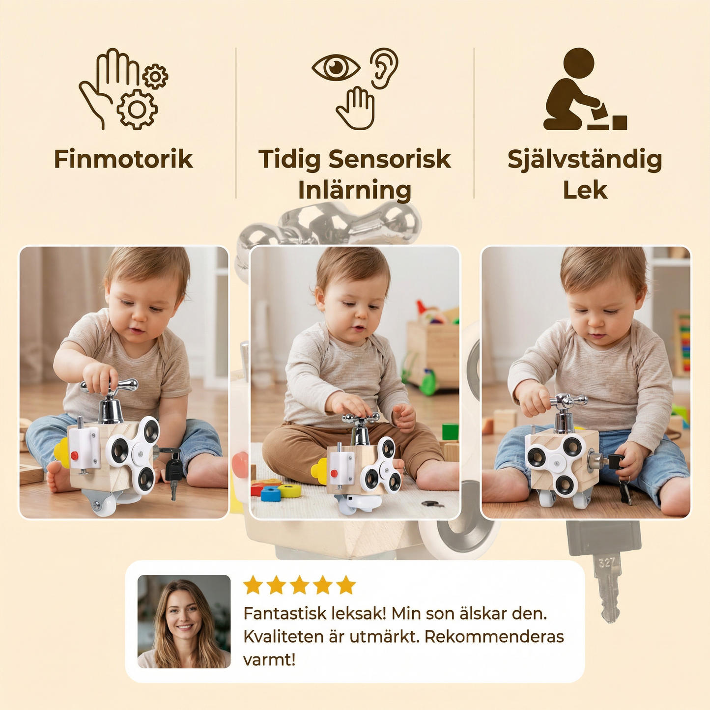 Bussy cube i trä för småbarn | Pedagogisk aktivitetsleksak för finmotorik och tidig sensorisk inlärning