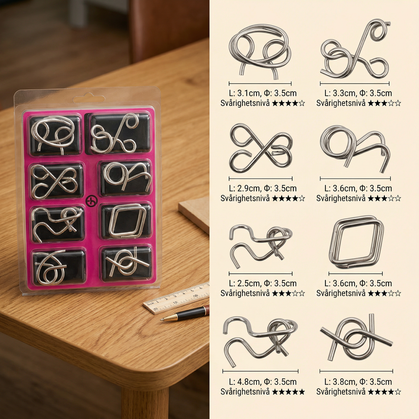 Metallpusselringset ⎜ Hjärngymnastik