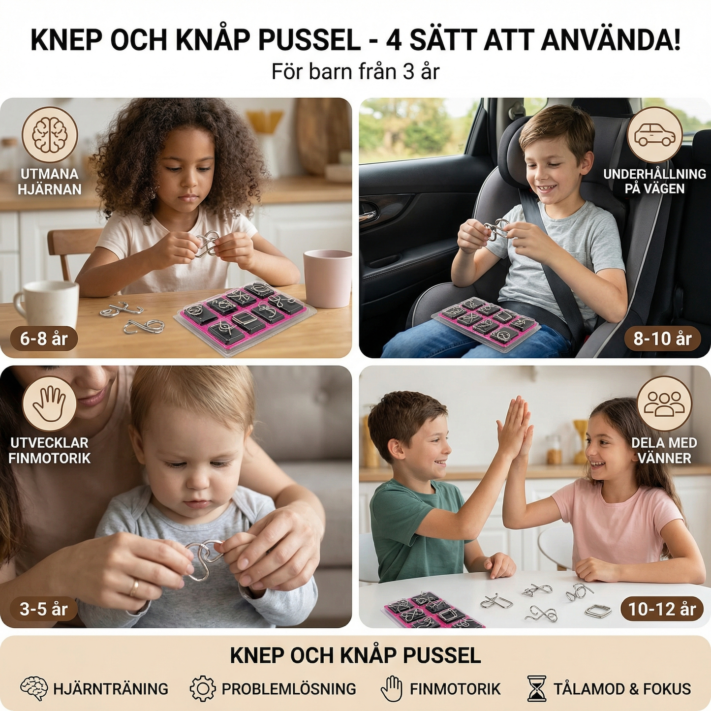 Metallpusselringset ⎜ Hjärngymnastik