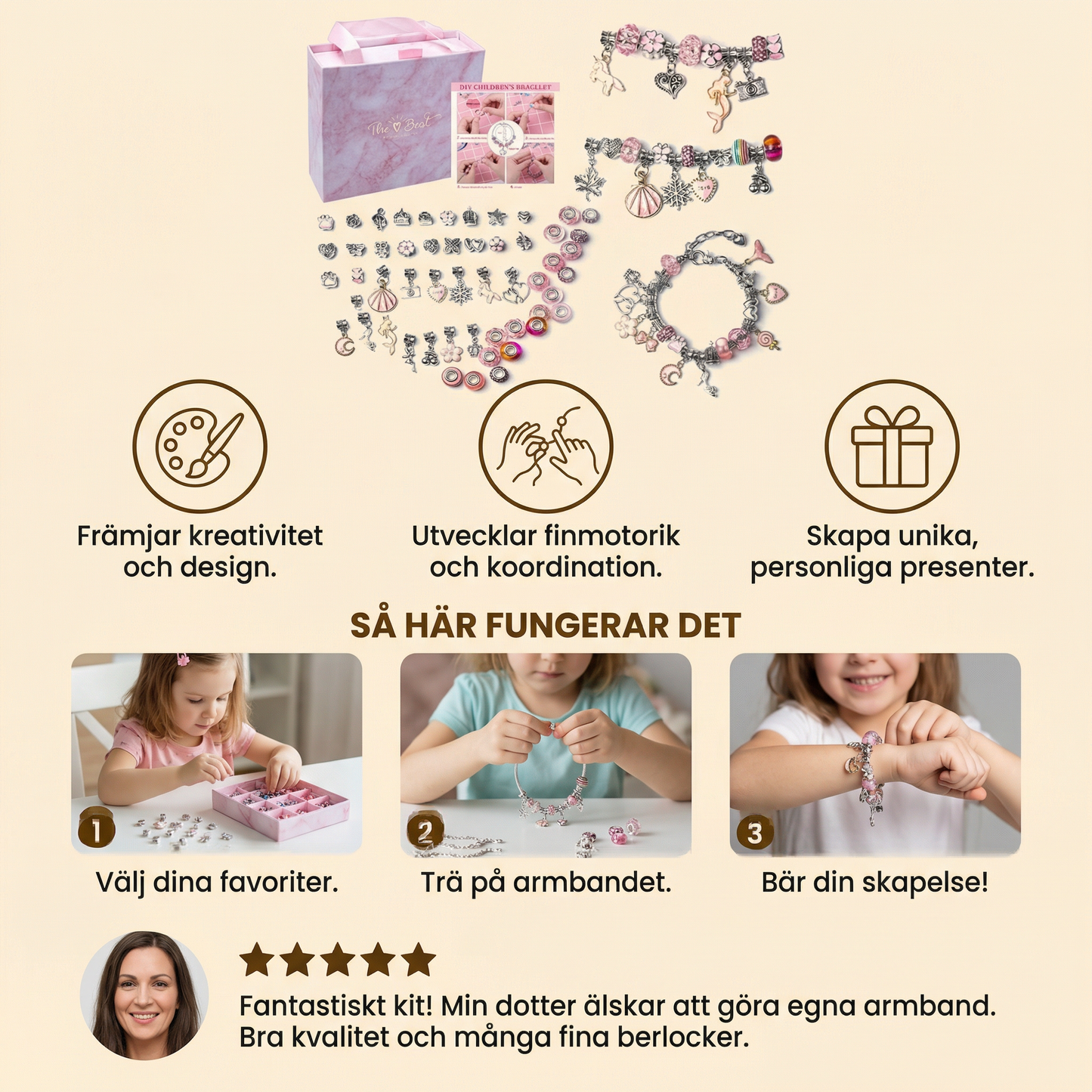 DIY-kit för att göra charmarmband ⎜ Smyckestillverkningsset
