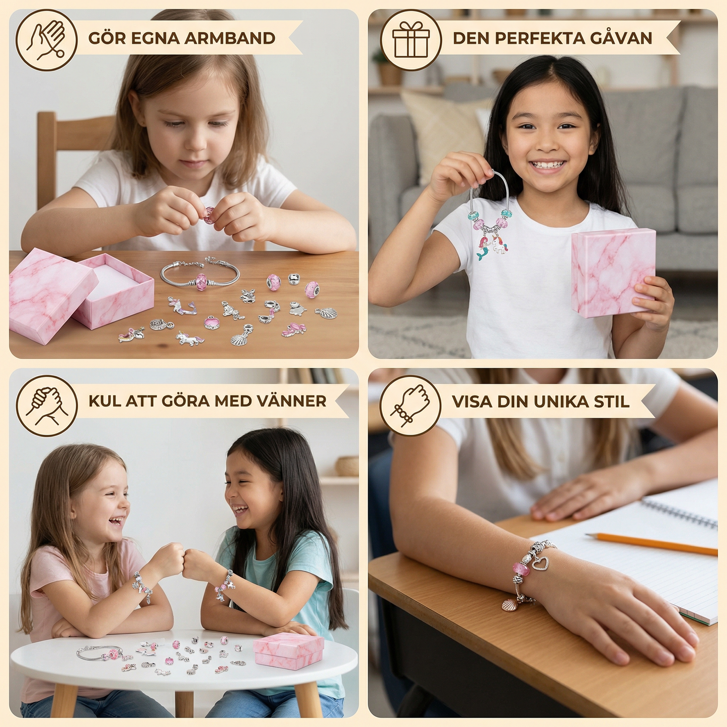 DIY-kit för att göra charmarmband ⎜ Smyckestillverkningsset