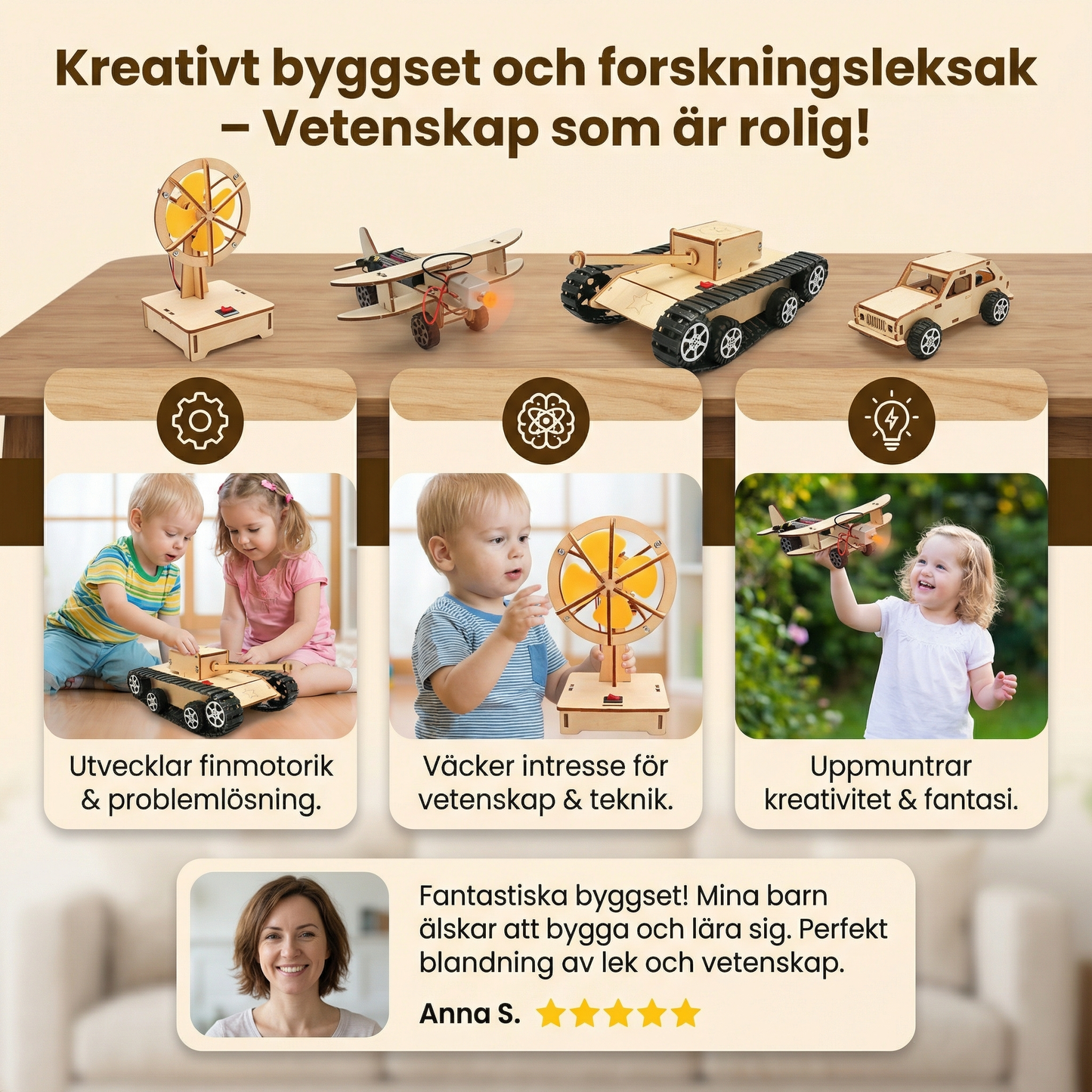 Kreativt byggset och forskningsleksak – Vetenskap som är rolig!