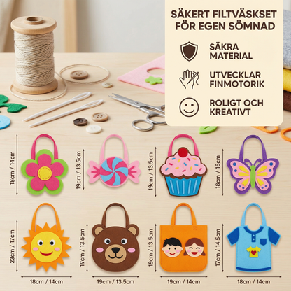Säkert filtväskset för egen sömnad