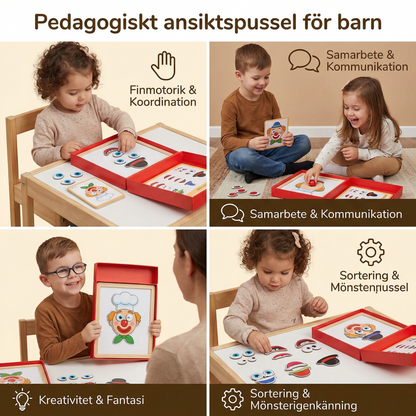 Pedagogiskt ansiktspussel för barn