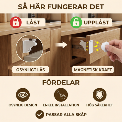 Magnetiskt Barnsäkerhets Skåp- och Dörrset