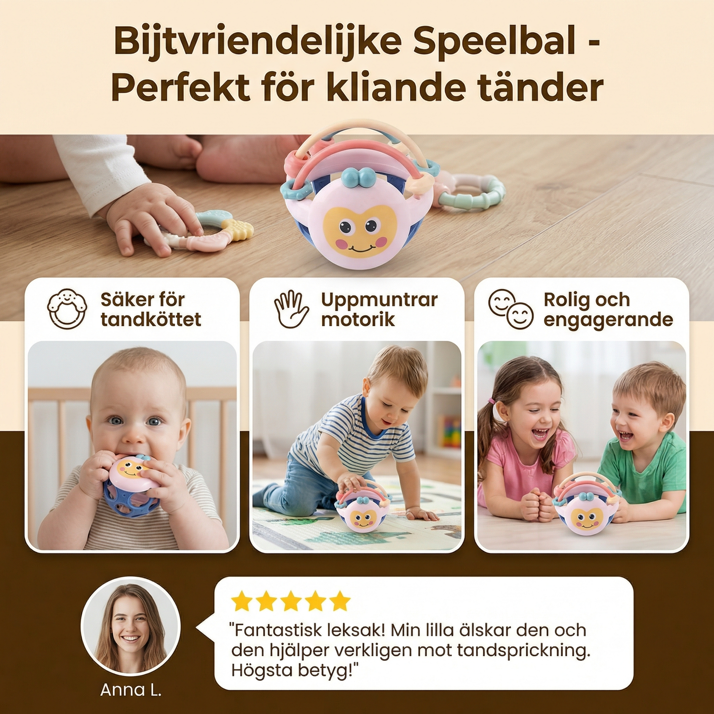 Bitvänlig Lekboll – Perfekt för Tandsprickning