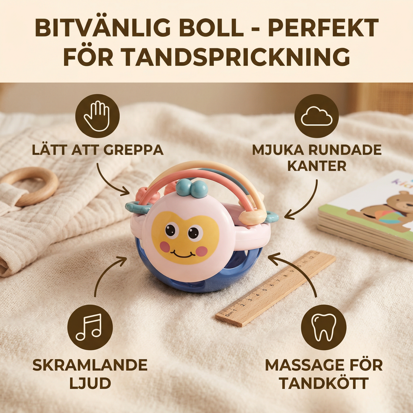 Bitvänlig Lekboll – Perfekt för Tandsprickning