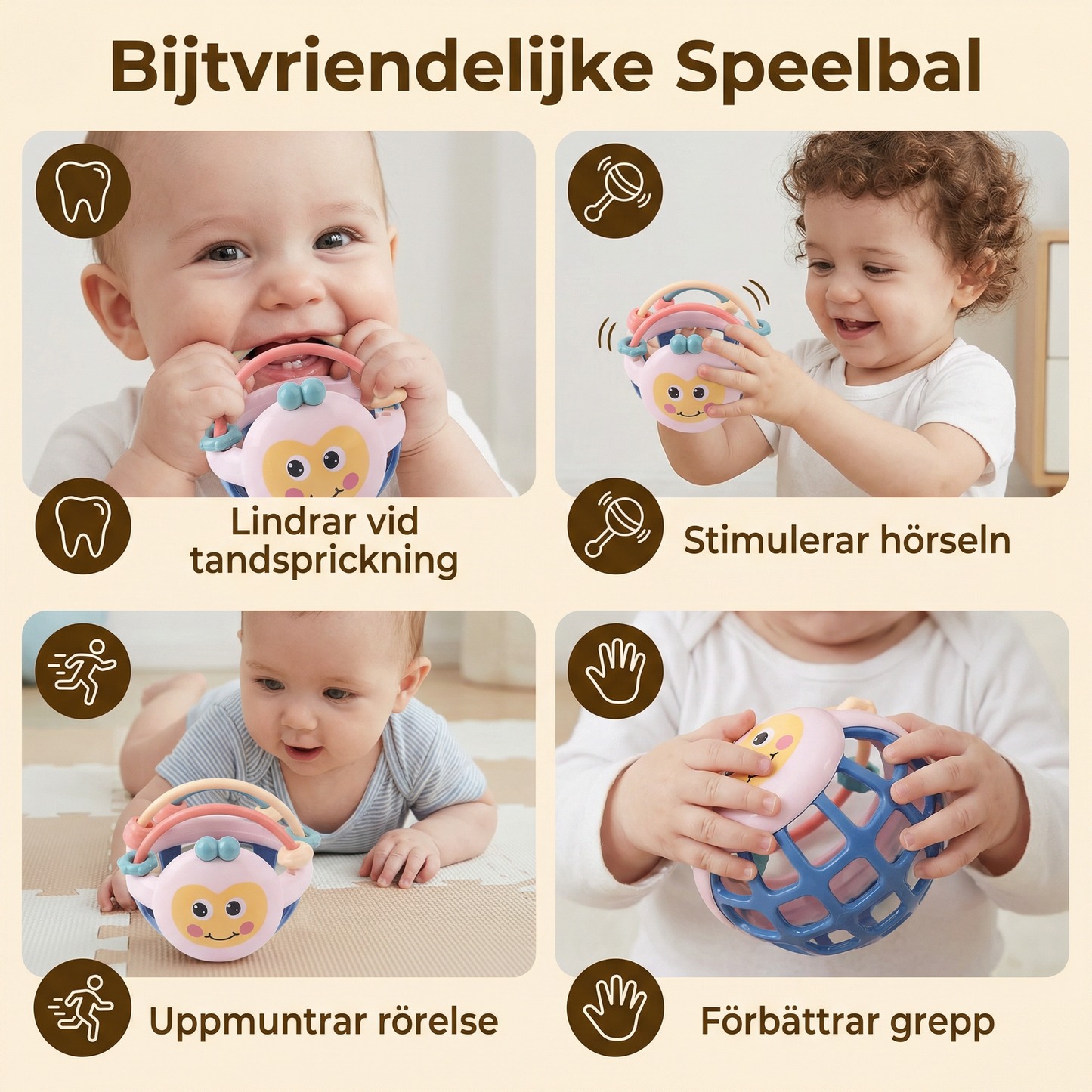 Bitvänlig Lekboll – Perfekt för Tandsprickning