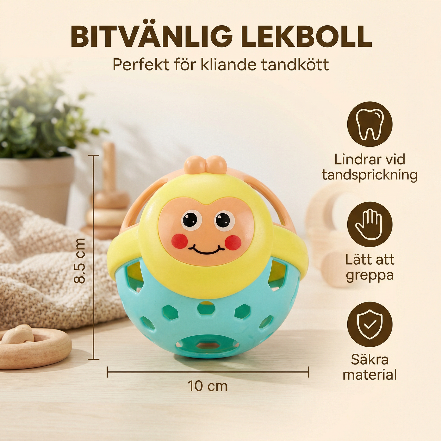 Bitvänlig Lekboll – Perfekt för Tandsprickning