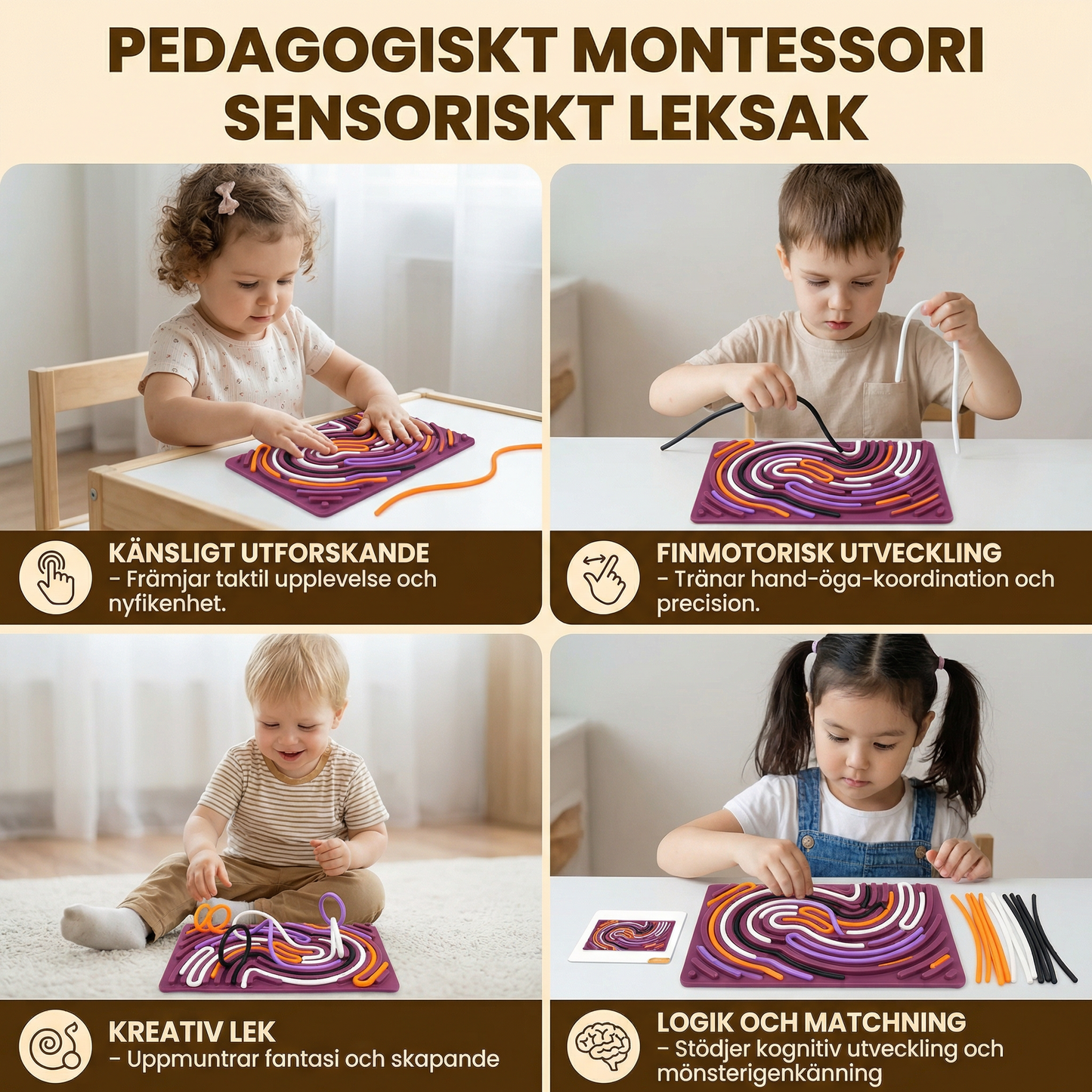 Pedagogisk Montessori Sensorisk Leksak