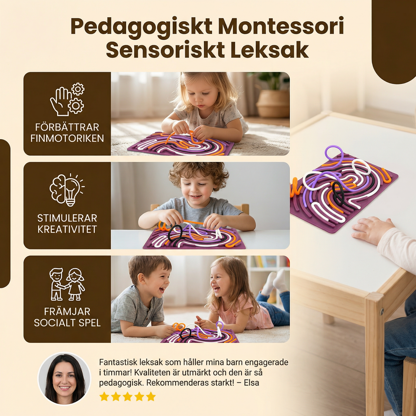 Pedagogisk Montessori Sensorisk Leksak