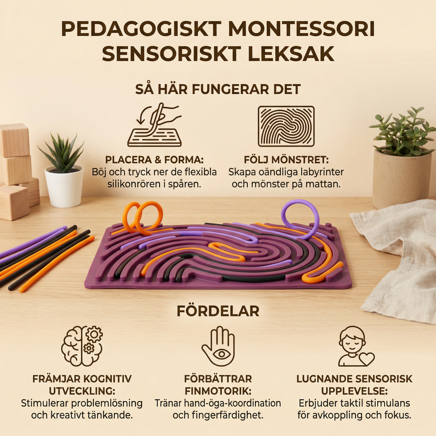 Pedagogisk Montessori Sensorisk Leksak