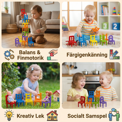Montessori Stapelspel med Stolar