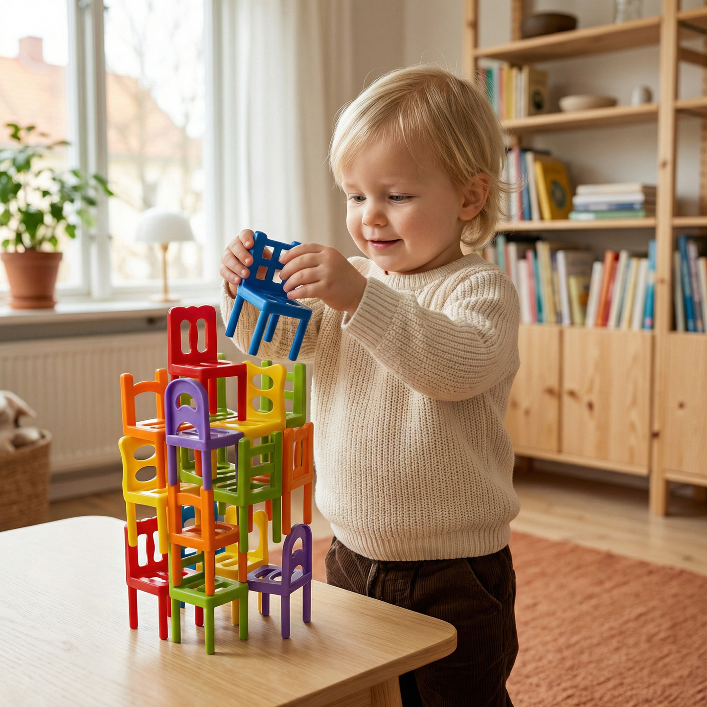 Montessori Stapelspel med Stolar