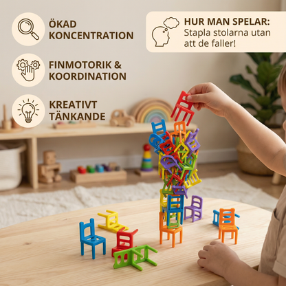 Montessori Stapelspel med Stolar