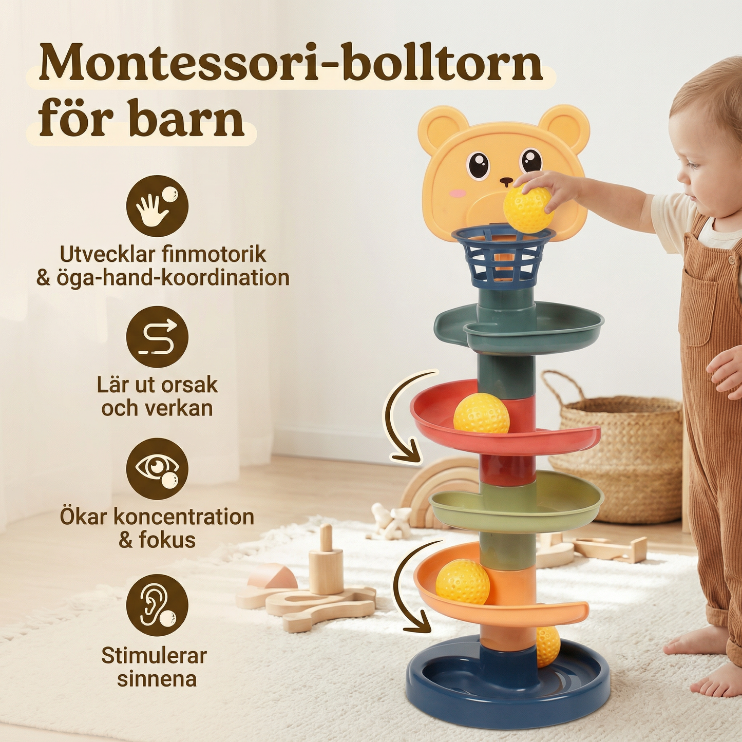 Montessori Bolltorn för Barn