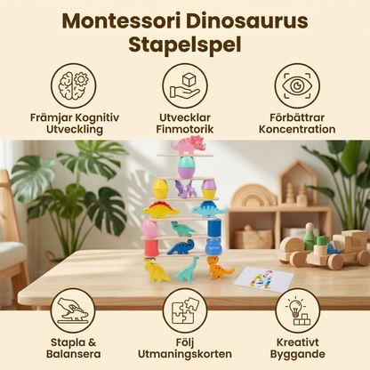 Montessori Dinosaurie Stapelspel