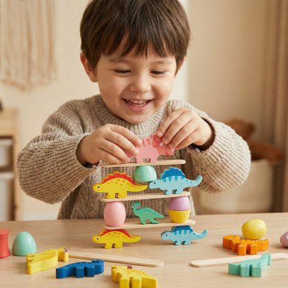 Montessori Dinosaurie Stapelspel