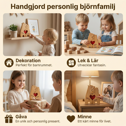 Handgjord personlig björnfamilj