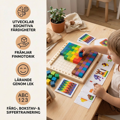 Montessori Färg-, Bokstavs- Och Sifferlek I Trä