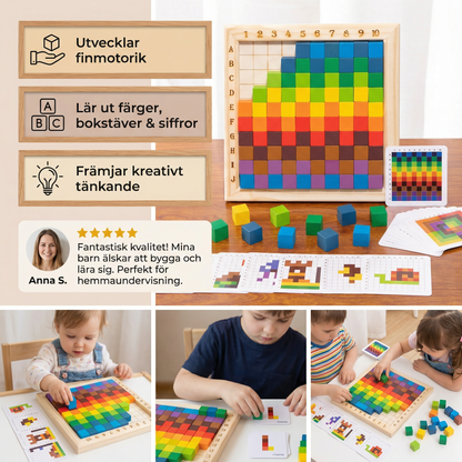 Montessori Färg-, Bokstavs- Och Sifferlek I Trä