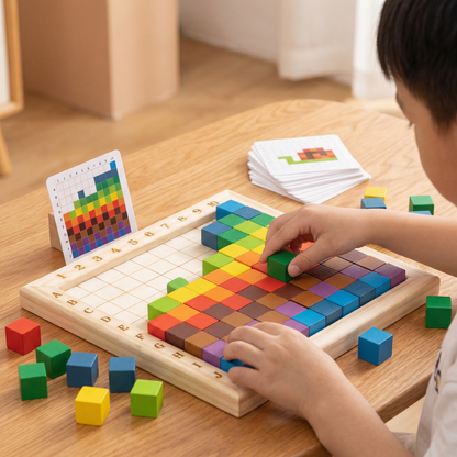 Montessori Färg-, Bokstavs- Och Sifferlek I Trä