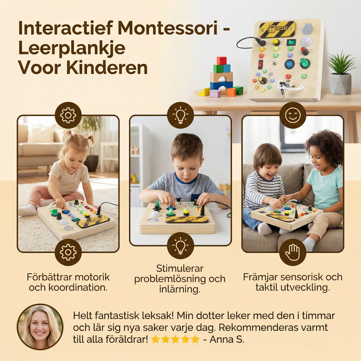 Interaktiv Montessori – Lärplatta För Barn