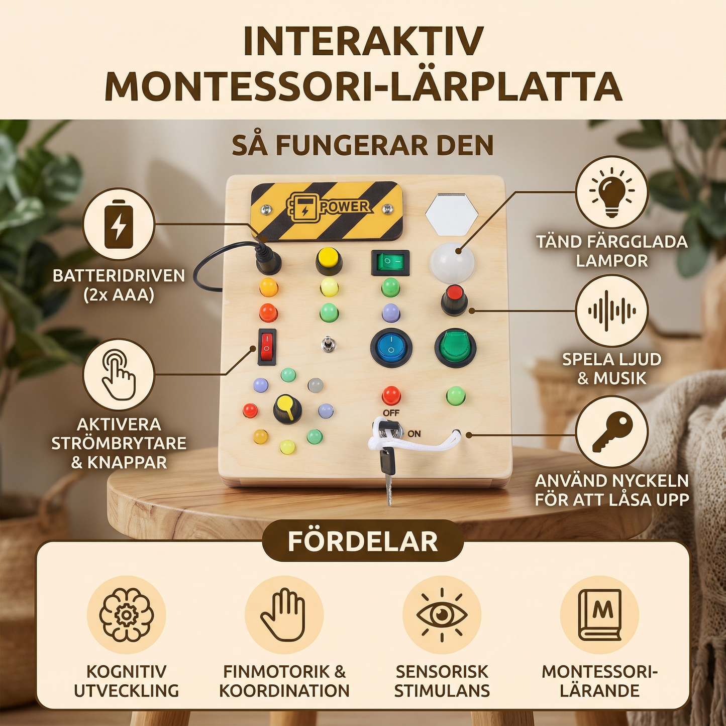 Interaktiv Montessori – Lärplatta För Barn