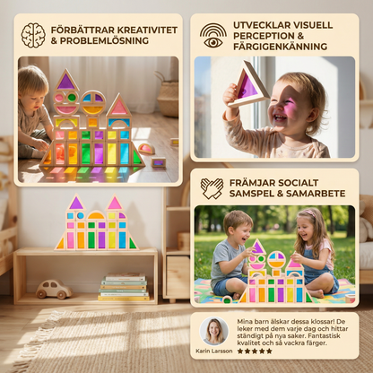 Kreativa Montessori Träbyggklossar Med Olika Kärnor