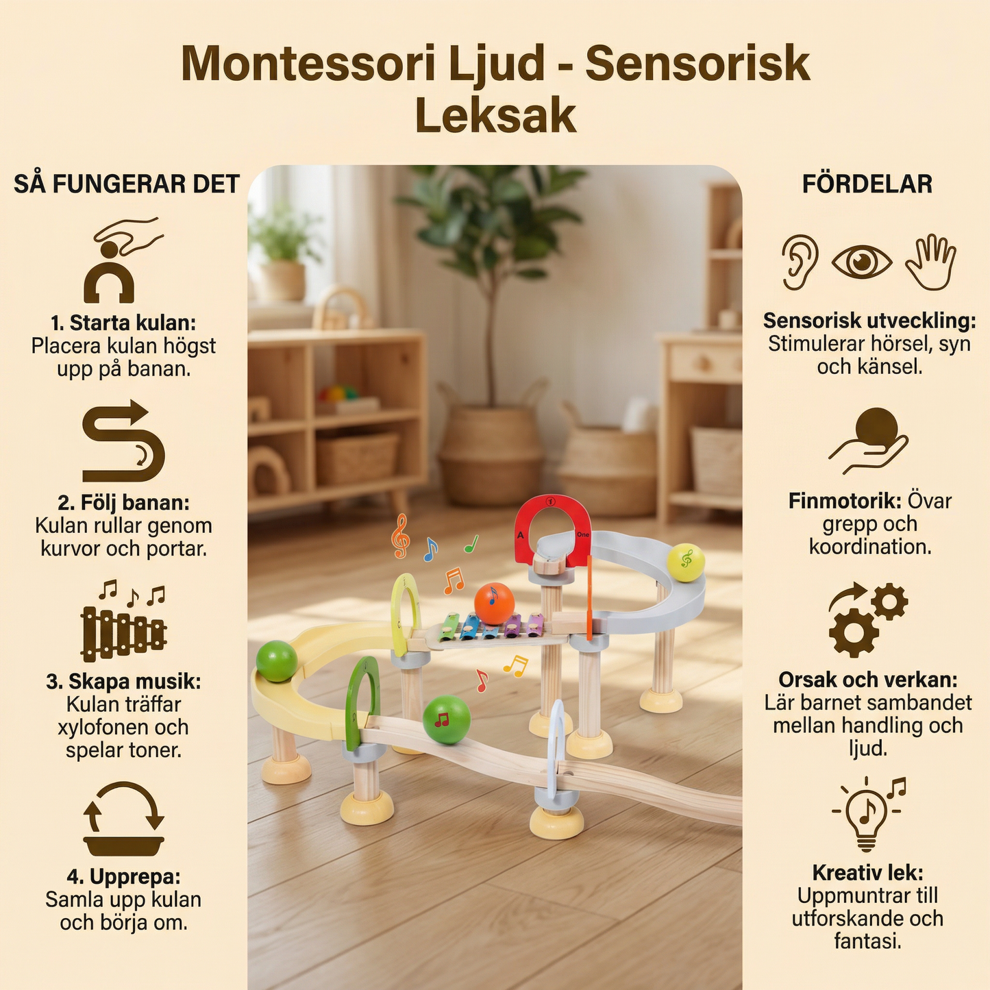 Montessori Geluiden - Zintuiglijk Leerspeelgoed