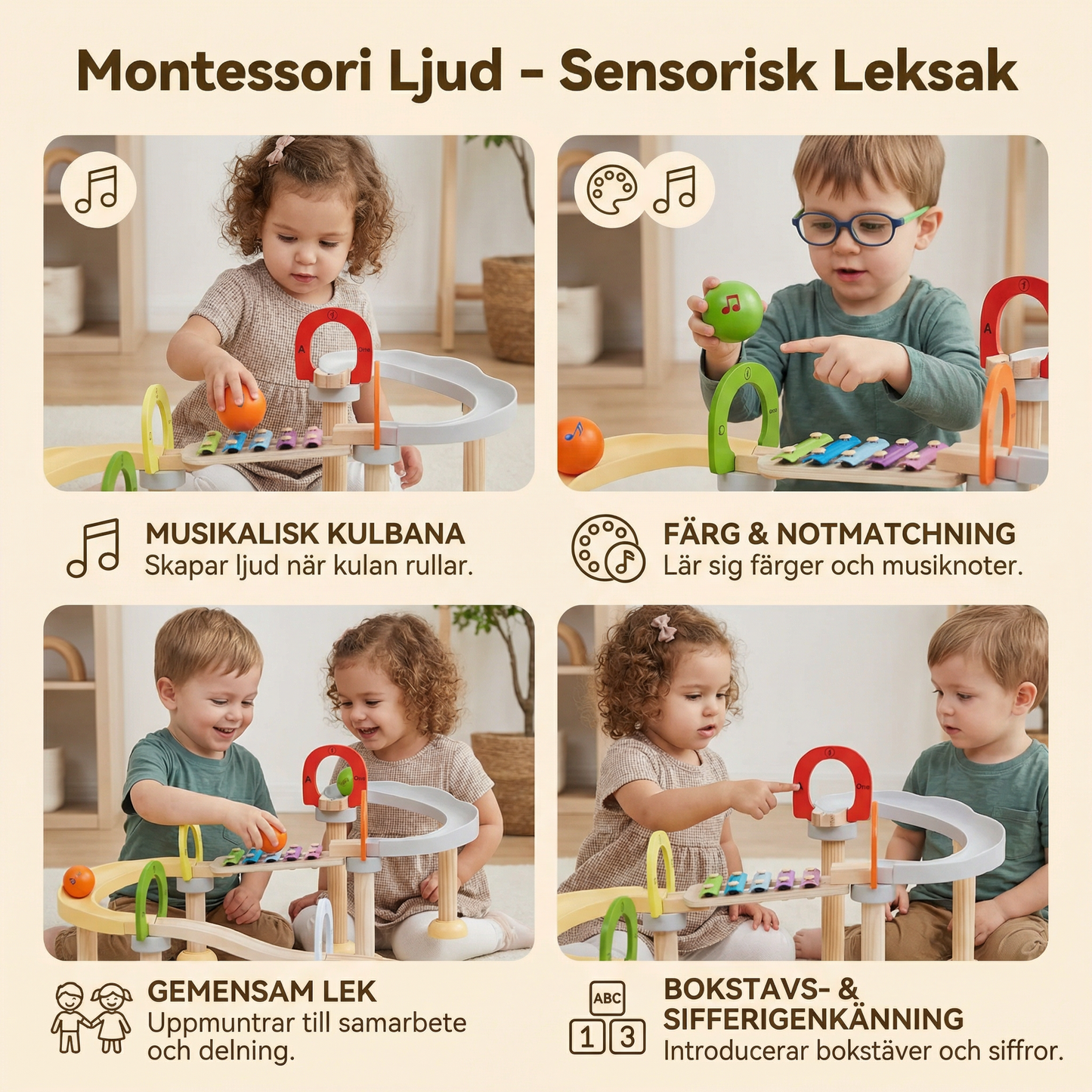 Montessori Geluiden - Zintuiglijk Leerspeelgoed