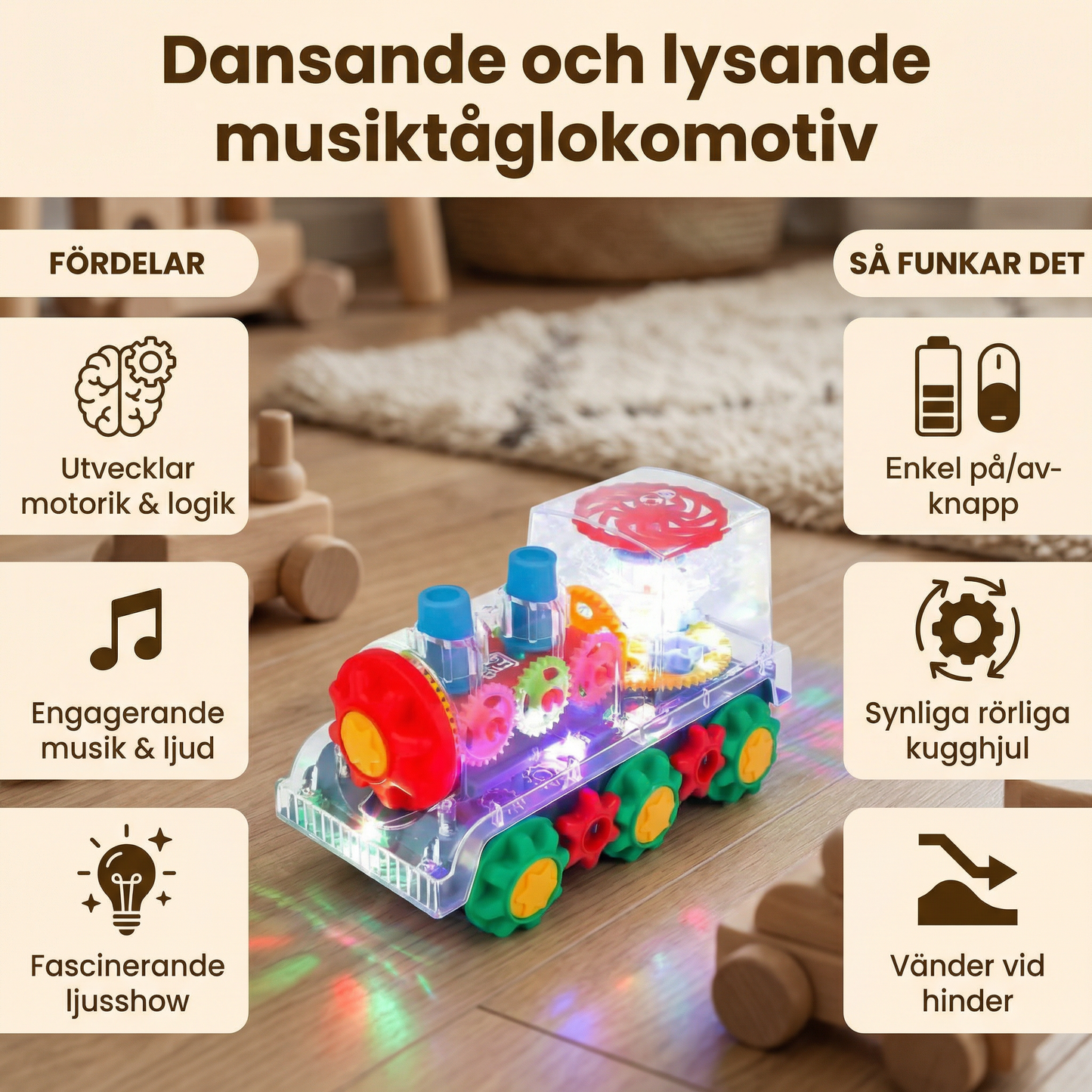 Dansande och Lysande Musiktåglokomotiv