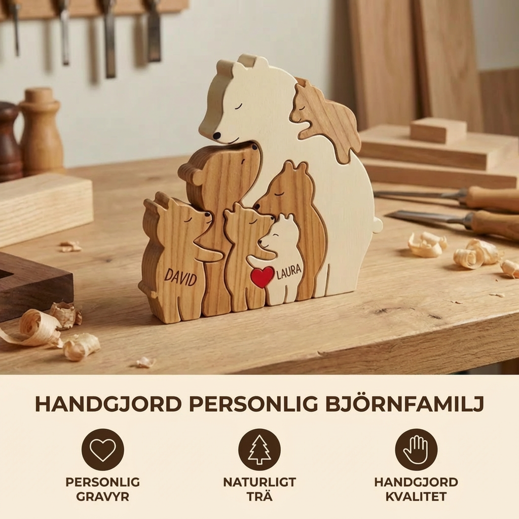 Handgjord personlig björnfamilj