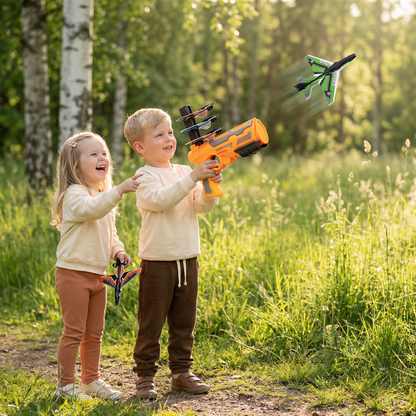 Barn flygplanskatapult – utomhus flygleksak