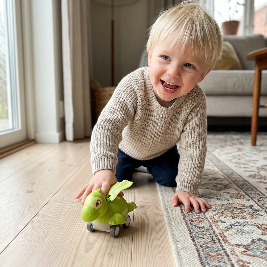 Press & Go Dinosauriebilar – Rullande Dinosaurieleksaker för Barn
